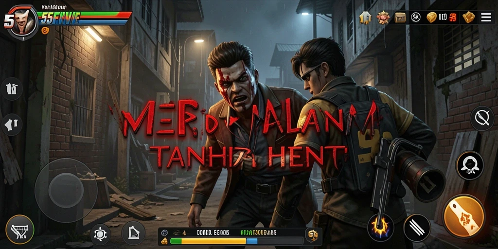 Tangkapan layar utama 55FIVE menampilkan momen menegangkan dalam permainan.