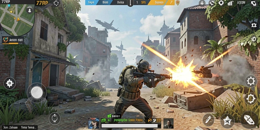 Gameplay intens dari 77RP dengan strategi pertempuran seru.