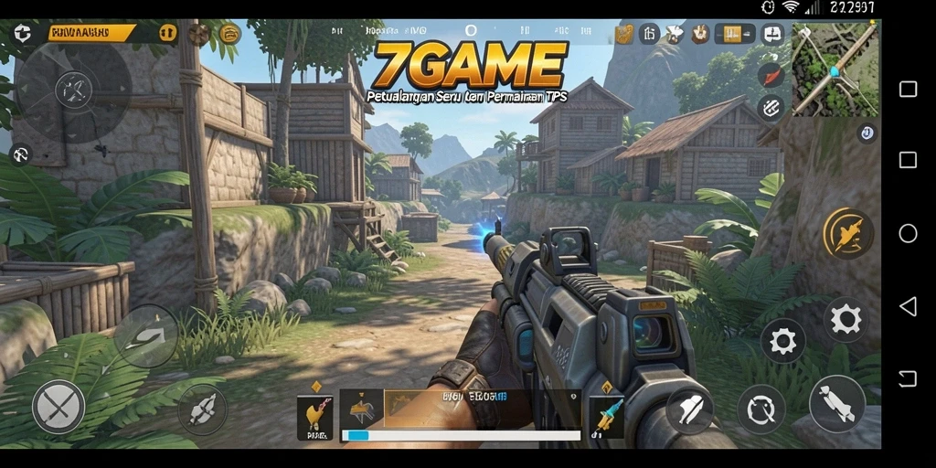 Gameplay mendebarkan dalam 7GAME dengan aksi tembak-menembak yang intens.