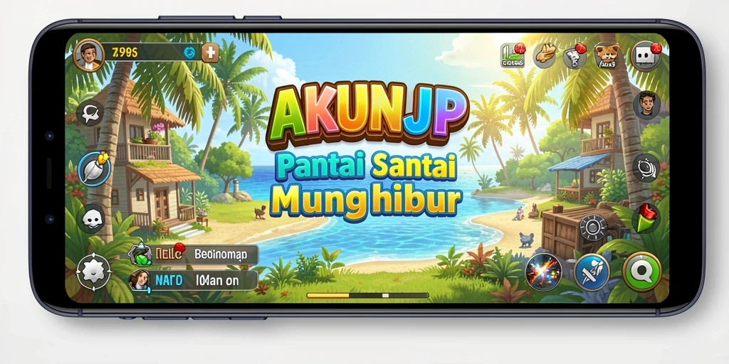 Tampilan gameplay AKUNJP yang menarik dan ceria.