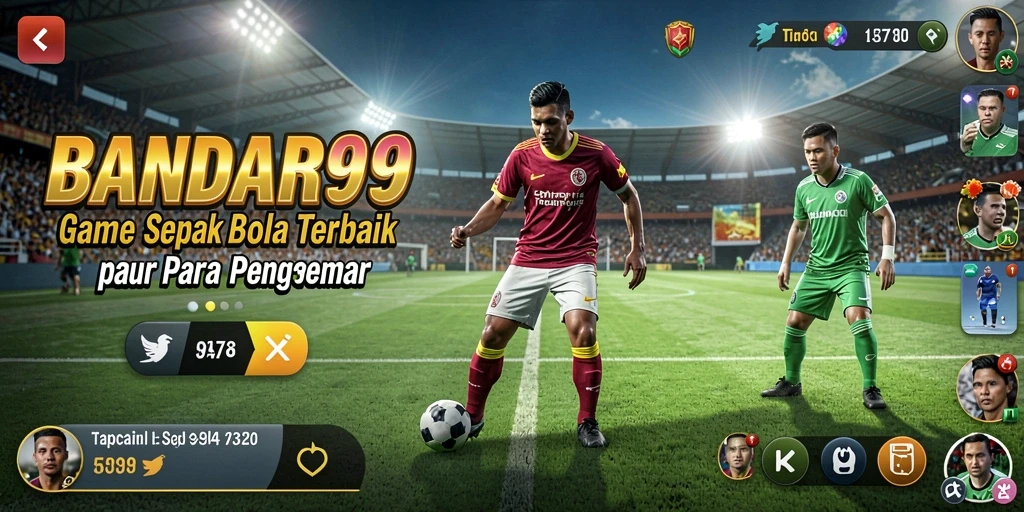 Gameplay <strong>BANDAR99</strong> yang menampilkan pertandingan sepak bola yang intens.