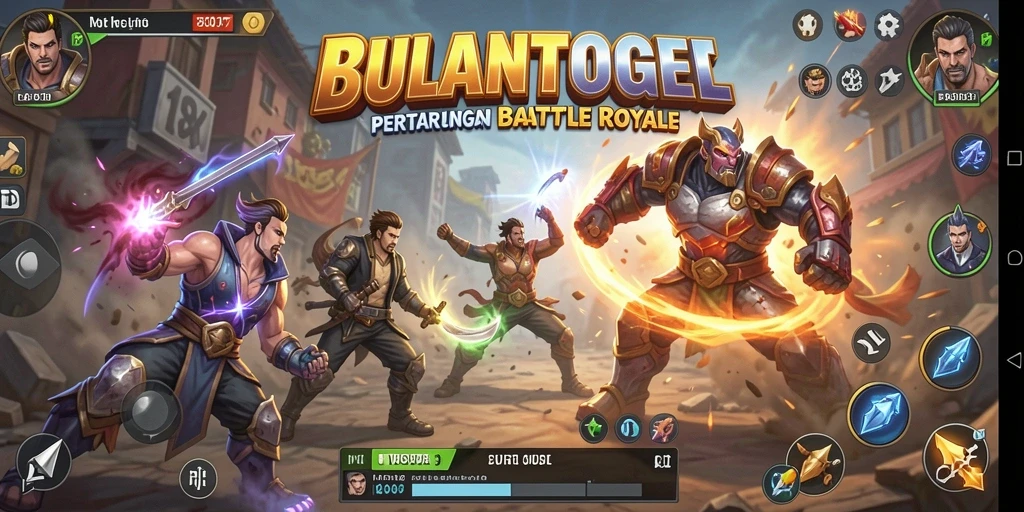 Tangkapan layar utama BULANTOGEL menampilkan aksi pertempuran yang mendebarkan.