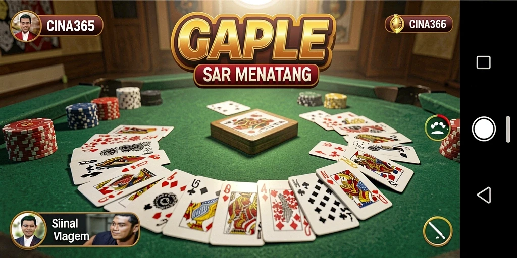 Screenshot gameplay CINA365 menampilkan keseruan bermain Gaple.