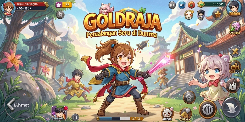 Tangkapan layar gameplay GOLDRAJA menampilkan aksi seru karakternya.