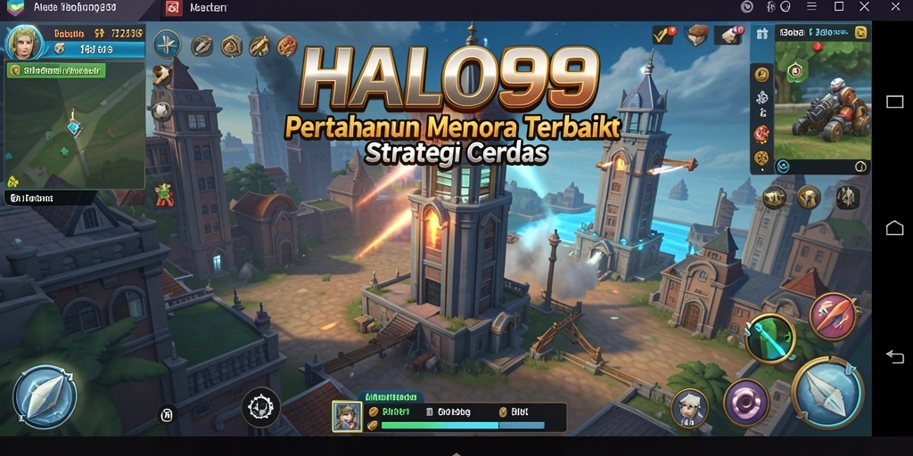Screenshot HALO99 menampilkan aksi menara pertahanan melawan gelombang musuh.