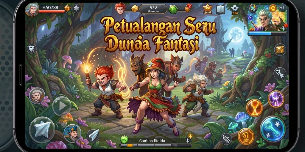 Tampilan gameplay HAO788 menunjukkan pertempuran seru di dunia petualangan.
