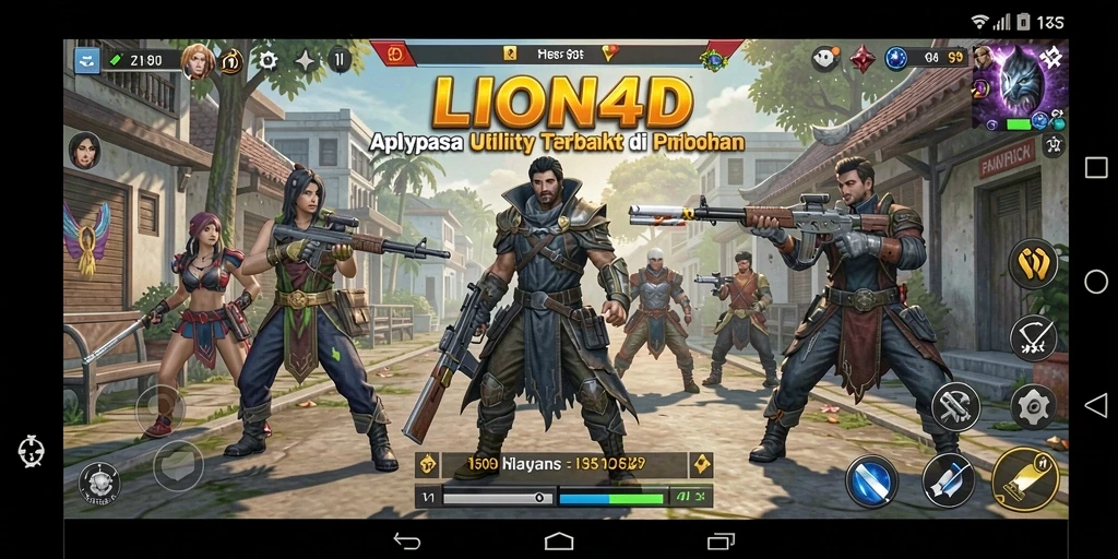Tampilan antarmuka aplikasi LION4D dengan fitur-fitur utilitaris.