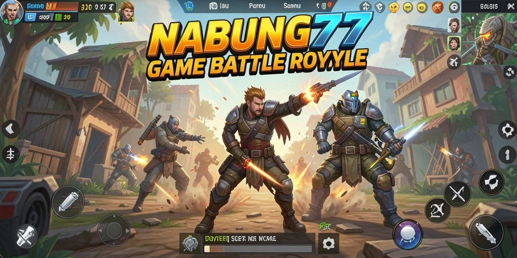 Tampilan gameplay seru di NABUNG77 dengan aksi Battle Royale yang mendebarkan.