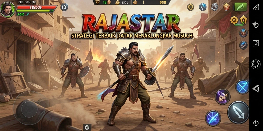 Tampilan gameplay RAJASTAR yang menegangkan dan strategis.