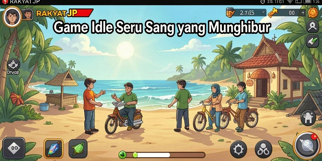 Tampilan gameplay RAKYATJP yang menarik dengan mekanika Idle yang seru.