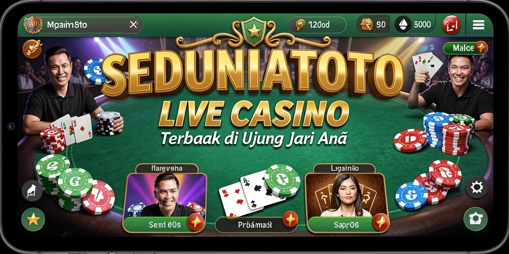 Tampilan gameplay Live Casino yang mendebarkan di SEDUNIATOTO.
