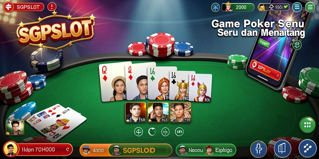 Tampilan permainan Poker di SGPSLOT yang menarik dan interaktif.