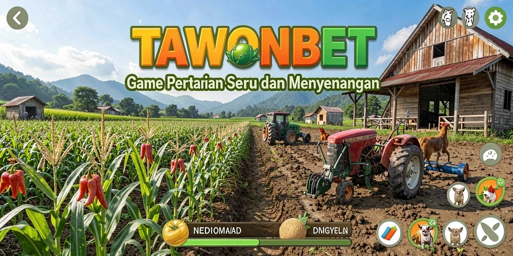 Gameplay TAWONBET menampilkan aktivitas pertanian yang seru dan interaktif.