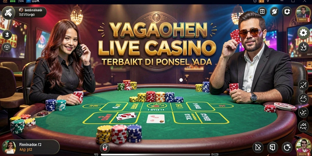 Screenshot gameplay YAGAOHEN menampilkan suasana kasino yang mendebarkan.
